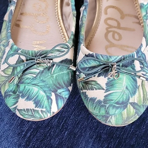 Sam Edelman Size 8.5 Felicia Palm Leaf Ballet Flats - Picture 3 of 4